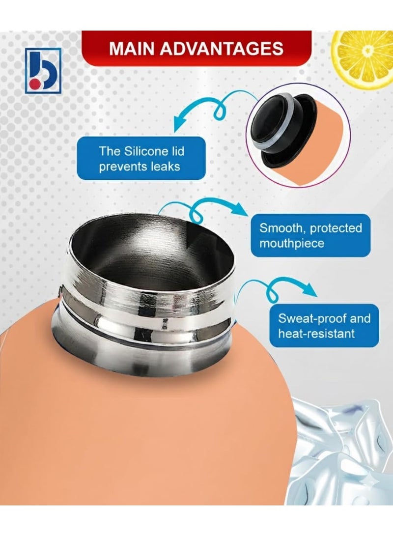 Water Bottle Stainless Steel, Drinking Thermos Double Wall Insulated Water Bottles for Hot and Cold Water Kids School Hydro Flask Water Bottle for Gym Office Water Bottle (Flora Pink) - Image 5